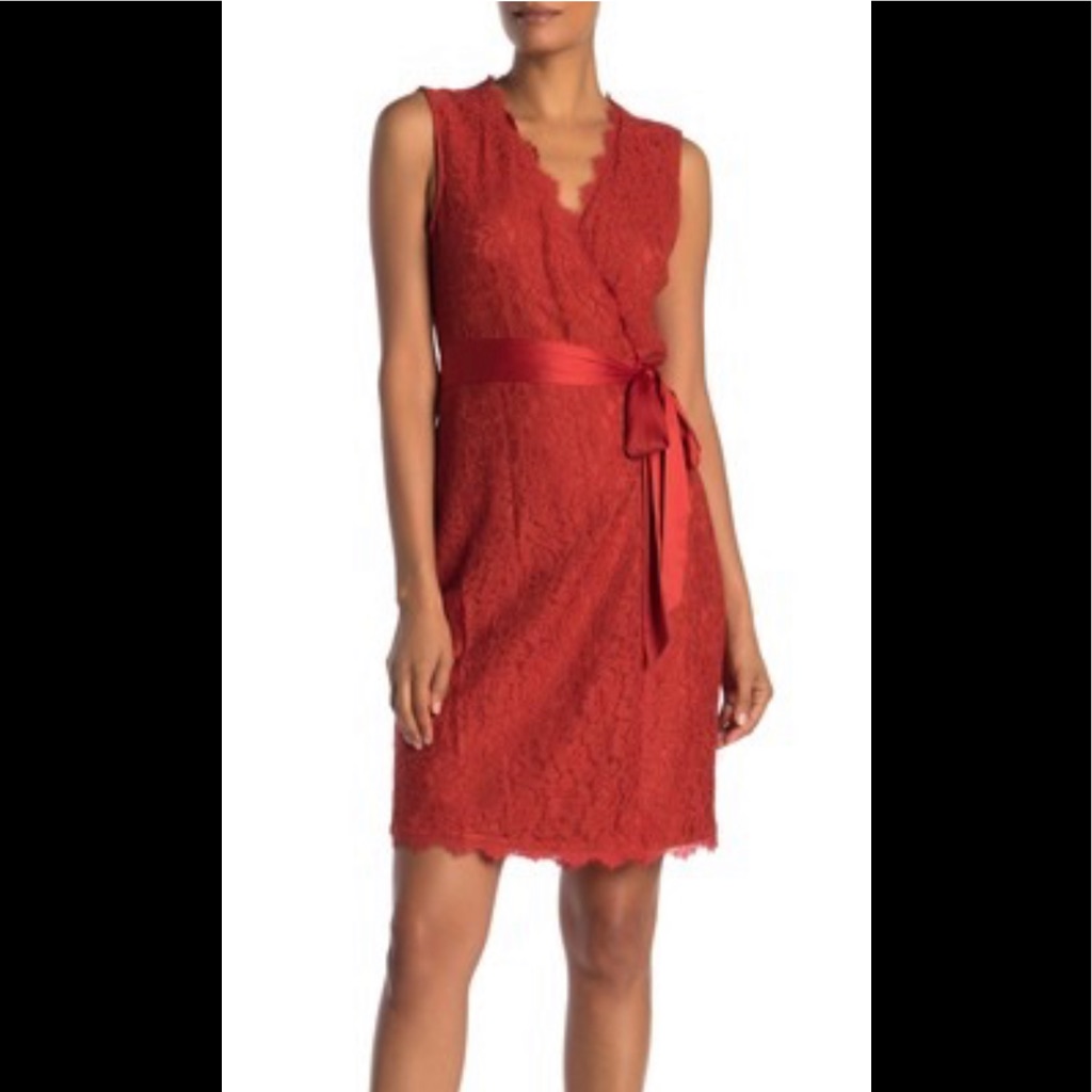 Nwt Brand New Dvf Juliana Lace Wrap Dress, Large